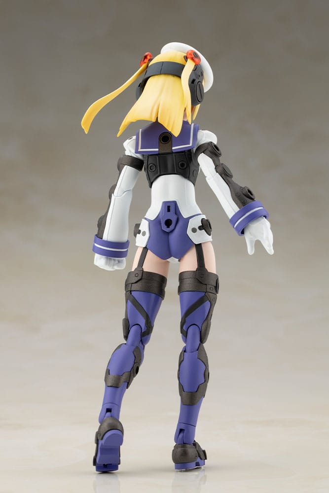 Frame Arms Girl Greifen Barracuda built kit, rear view showing twin blonde ponytails