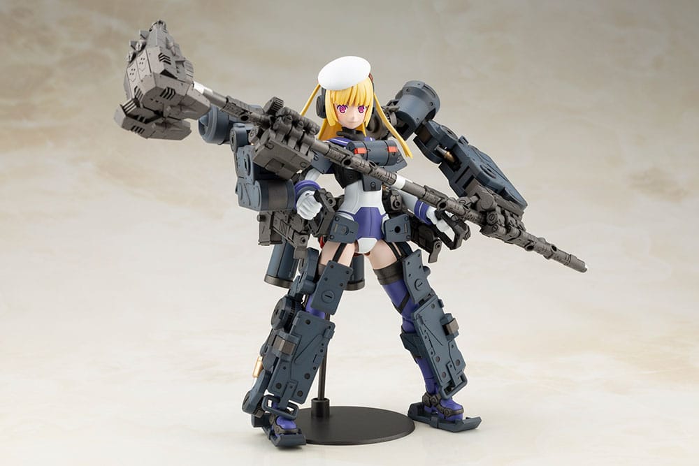 Greifen Barracuda in full Excannon armour aiming a cannon, Kotobukiya Frame Arms Girl kit