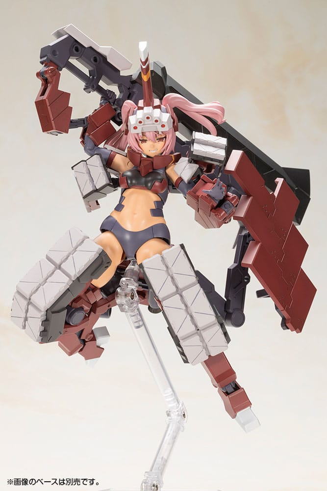 Kagutsuchi-Otsu Fencer leaping on a clear stand with blade raised, Frame Arms Girl kit
