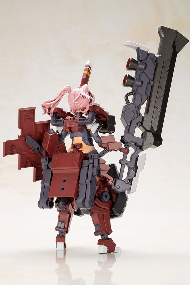 Frame Arms Girl Kagutsuchi-Otsu Fencer rear view with sub-arm and layered shield
