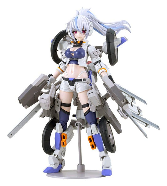 Kotobukiya Frame Arms Girl Second Jive model kit with wheel units and weapons, front view on stand