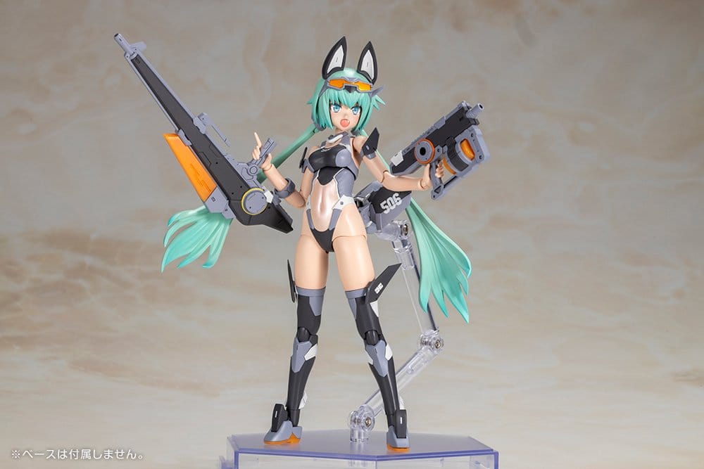 Frame Arms Girl Stylet Low Visibility Ver. with cat ears holding smart gun and submachine gun