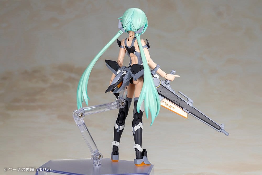 Stylet Swimsuit Low Visibility Ver. rear three-quarter view holding rifle, Frame Arms Girl