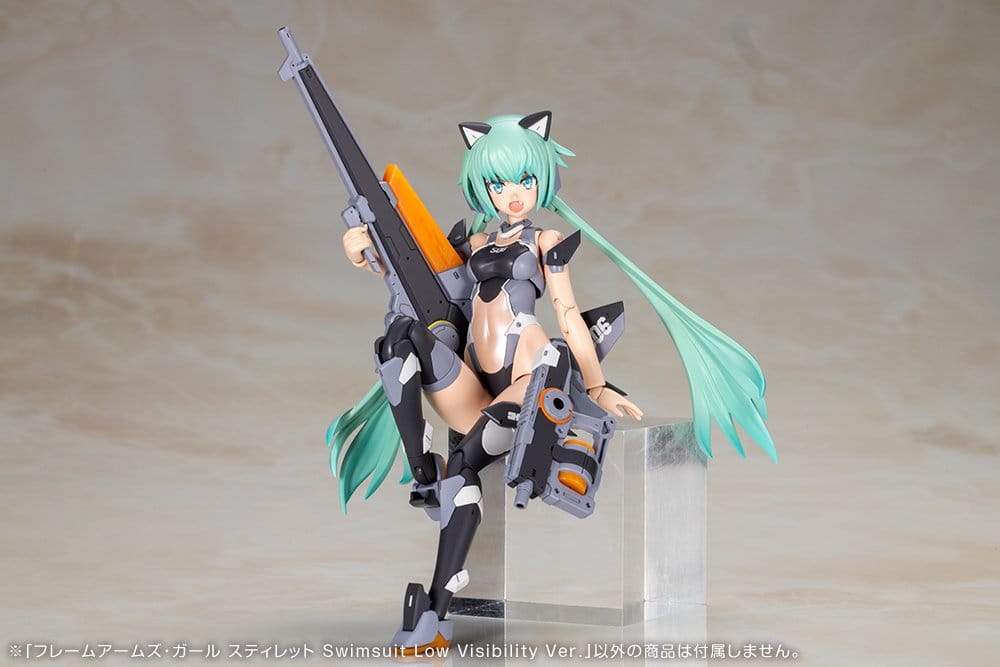 Stylet Low Visibility Ver. seated with cat ears and smart gun, Kotobukiya Frame Arms Girl