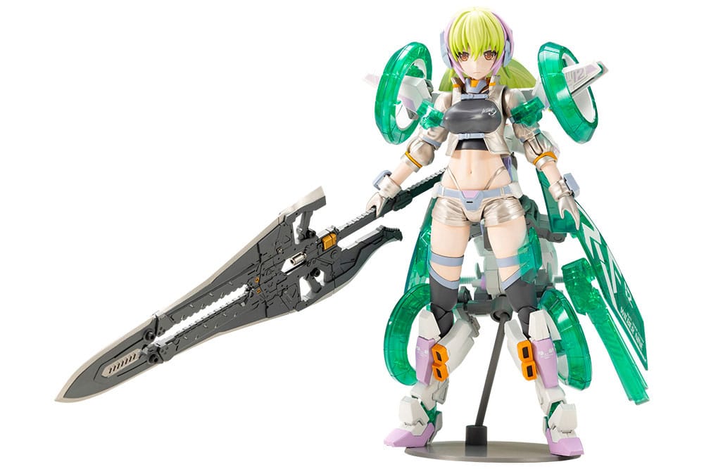Kotobukiya Frame Arms Girl Wilber Nine Beryl Armor Custom with large blade, white background
