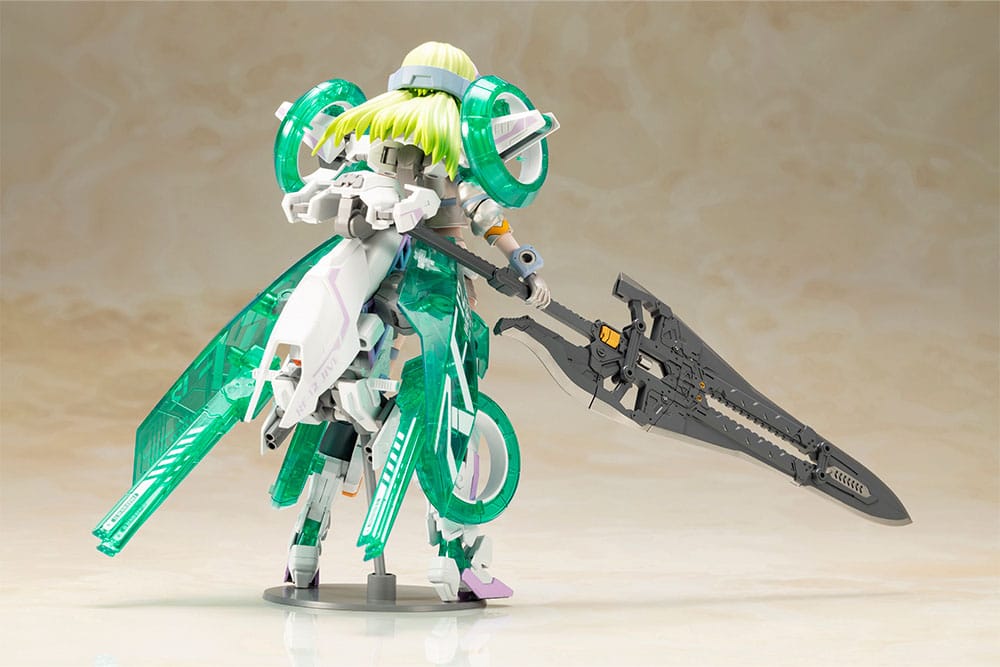 Frame Arms Girl Wilber Nine Beryl Armor Custom rear view in clear green armour