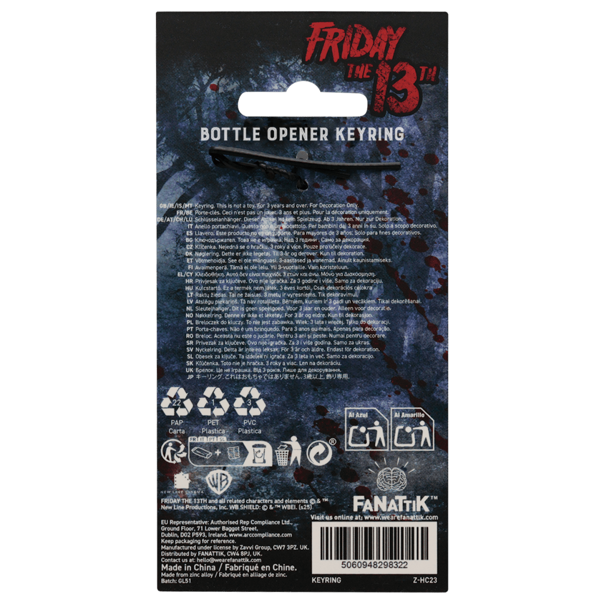 Friday the 13th – Hockey Mask Bottle Opener Keyring - Loaded Dice