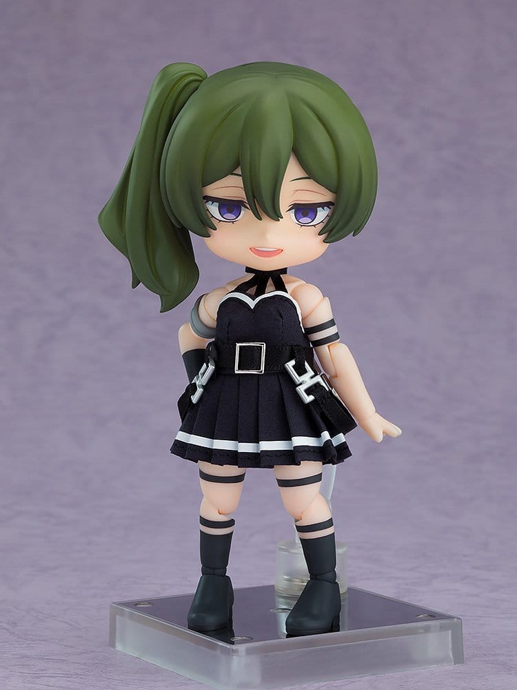 Nendoroid Doll Übel standing on clear stand in black dress and boots