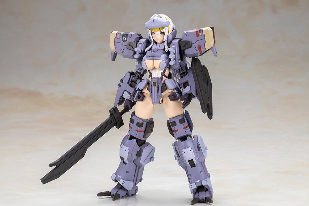Front Mission Zenith Girl Gray Ver. model standing in full armour with saber, front view