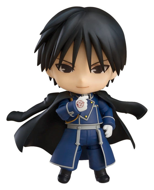 Roy Mustang Nendoroid by Good Smile Company from Fullmetal Alchemist in blue uniform and black coat