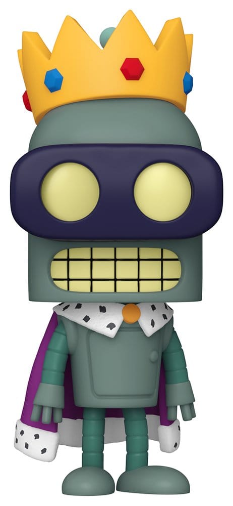 Funko POP! Super King Bender from Futurama wearing a crown, visor and royal robe