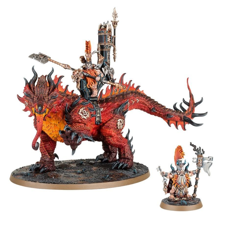 Fyreslayers: Auric Runefather on Magmadroth - Loaded Dice