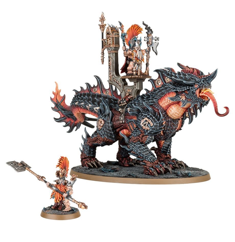 Fyreslayers: Auric Runefather on Magmadroth - Loaded Dice