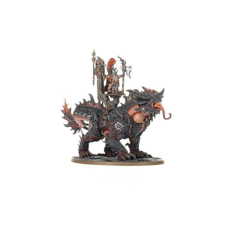 Fyreslayers: Auric Runefather on Magmadroth painted miniature - Loaded Dice