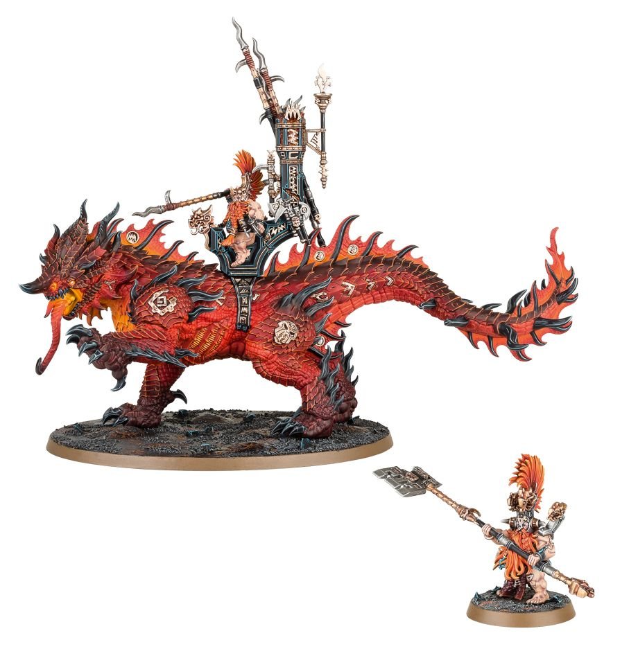 Fyreslayers: Auric Runefather on Magmadroth - Loaded Dice