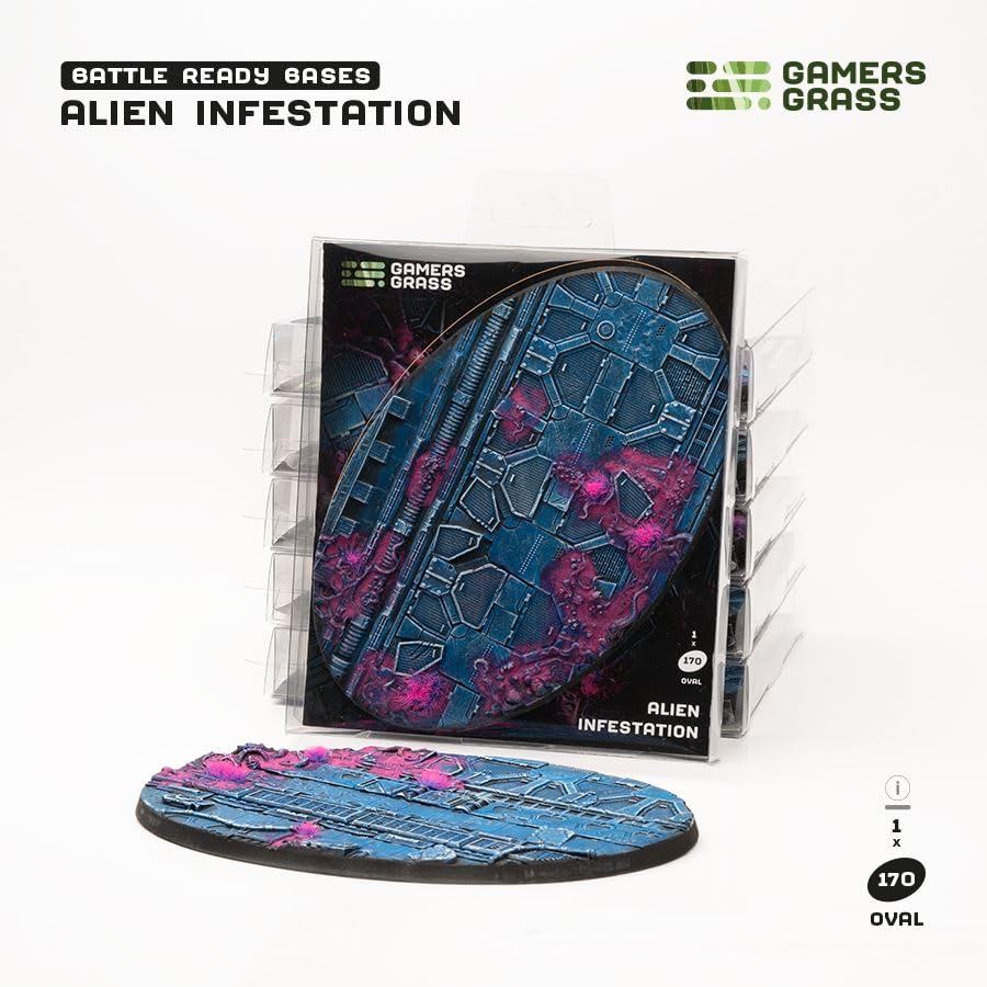 Gamers Grass Battle Ready Bases Alien Infestation 170mm oval base with its blister pack