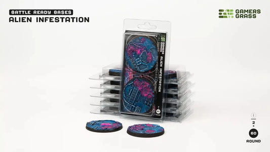 Gamers Grass Alien Infestation Round Bases - 60mm (x2) - Loaded Dice