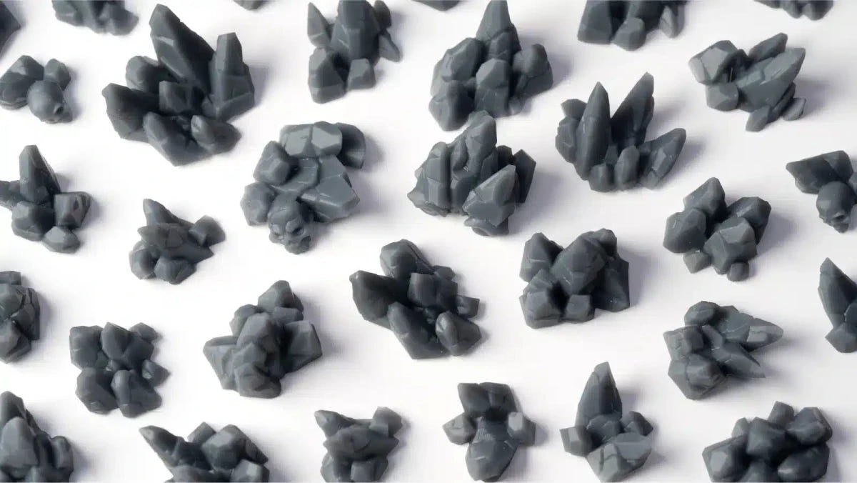 Unpainted grey resin Chaos Shards crystal clusters from Gamers Grass Basing Bits