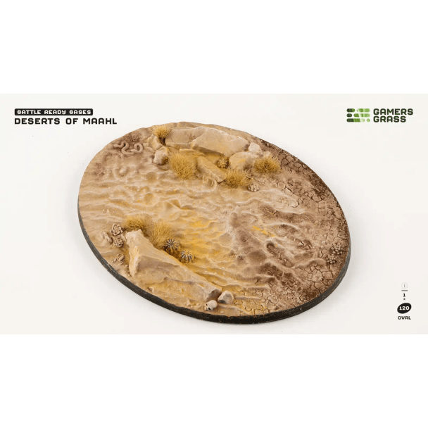 Gamers Grass Battle Ready Bases - Deserts of Maahl Oval 120mm (x1) - Loaded Dice