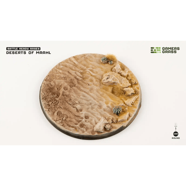 Gamers Grass Battle Ready Bases - Deserts of Maahl Round 100mm (x1) - Loaded Dice