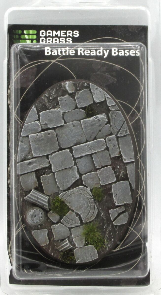 Gamers Grass Battle Ready Bases Temple Oval 105mm base in its blister pack