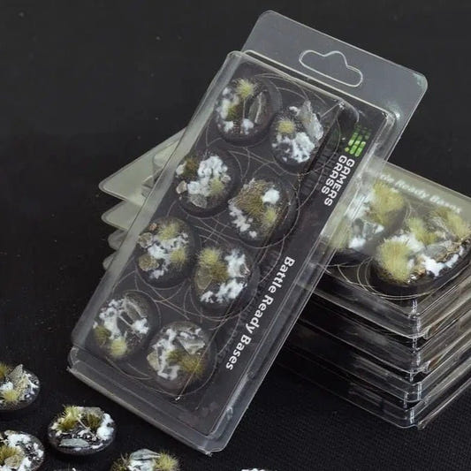 Gamers Grass Battle Ready Bases - Winter Round 32mm (x8) - Loaded Dice