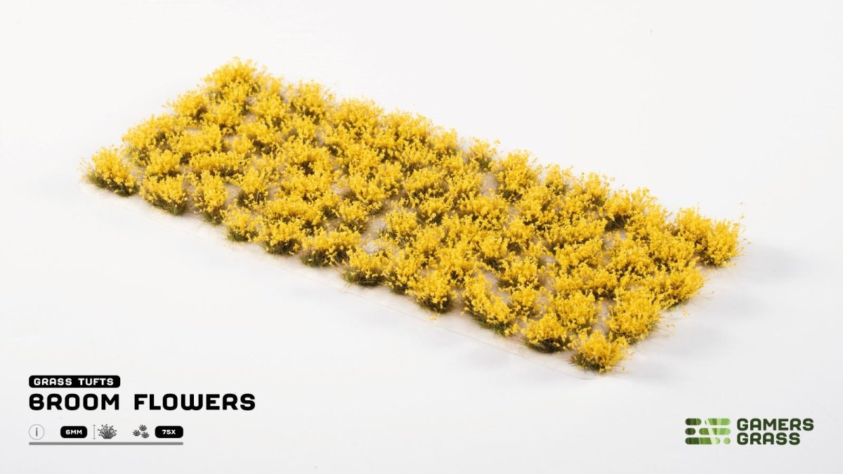 Gamers Grass Broom Flowers sheet of self-adhesive yellow flower tufts