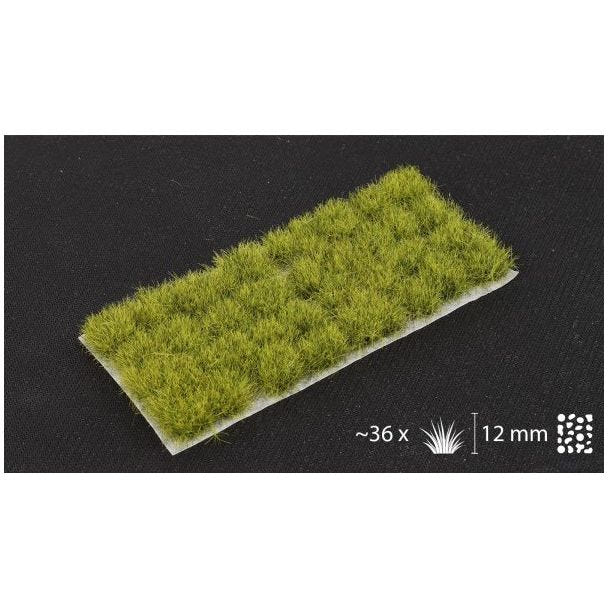 Gamers Grass Jungle XL 12mm tufts on their backing sheet, about 36 lush green tufts