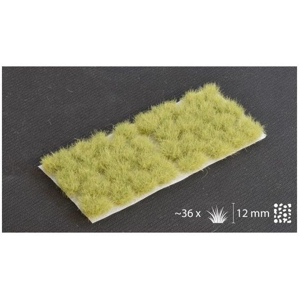 Gamers Grass Light Green XL 12mm sheet of about 36 tall bright green tufts, with size key