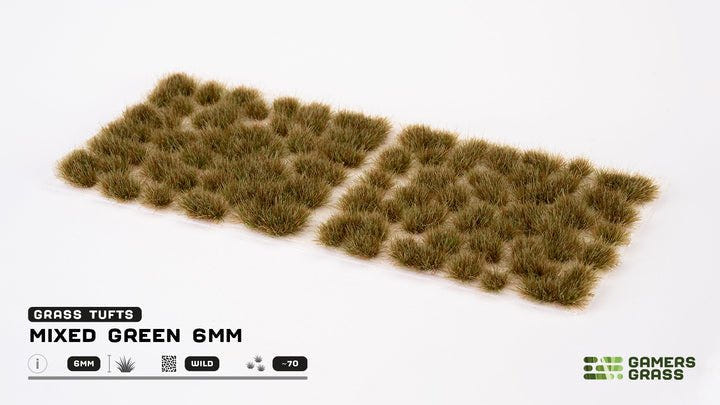 Gamers Grass Mixed Green 6mm Tufts (Small) - Loaded Dice