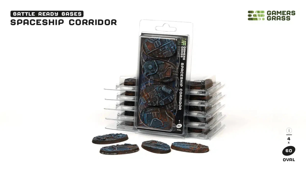 Gamers Grass Spaceship Corridor Oval Bases - 60mm (x4) - Loaded Dice