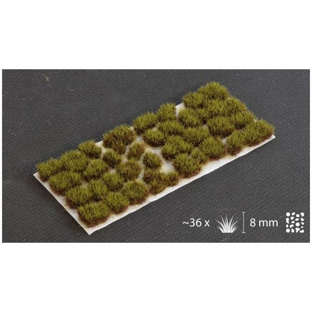 Gamers Grass Swamp XL sheet of about 36 tufts, 8mm tall, with size key