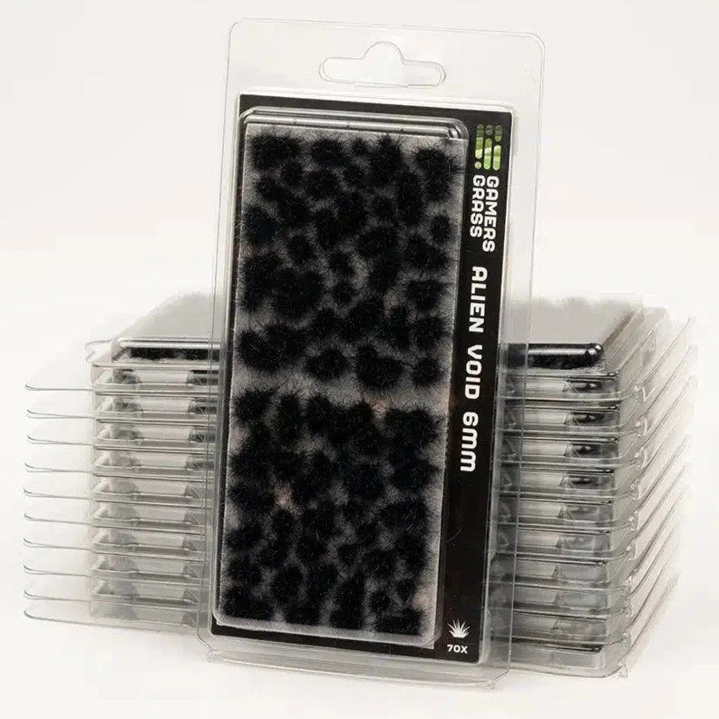 Gamers Grass Alien Void 6mm black grass tufts in blister packaging