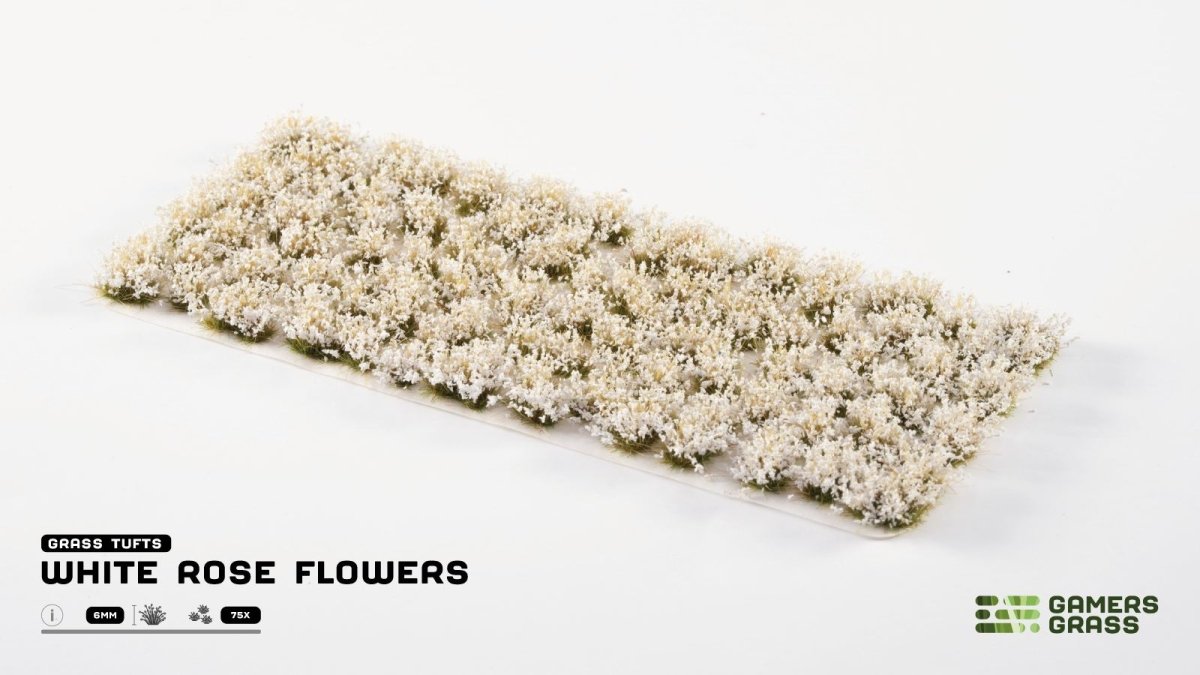 Gamers Grass - White Rose Flowers - Loaded Dice