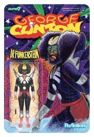 Super7 George Clinton Dr. Funkenstein ReAction figure on colourful blister card