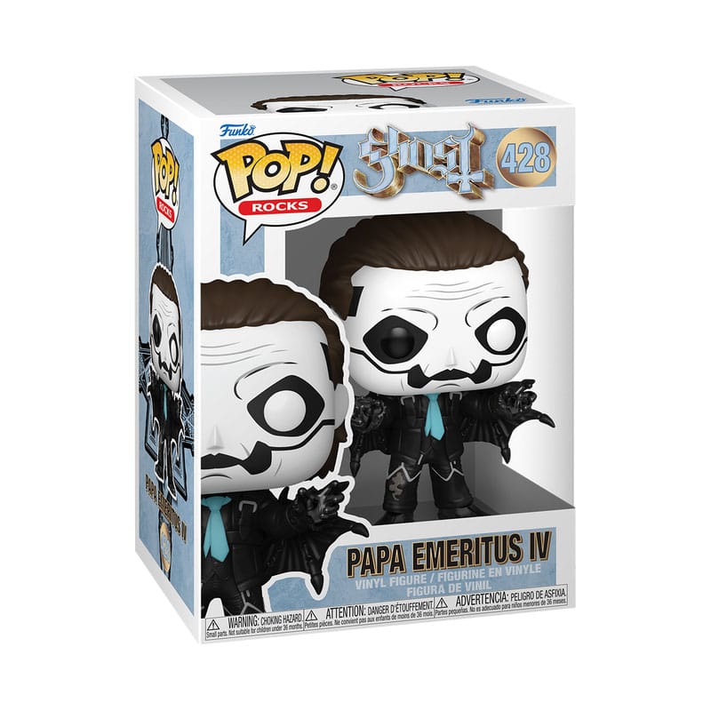 Ghost Papa Emeritus IV Funko Pop! Rocks vinyl figure in its window box, number 423