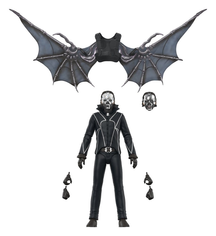 Super7 Ghost Ultimates Papa V Perpetua with bat wings shown detached above the figure