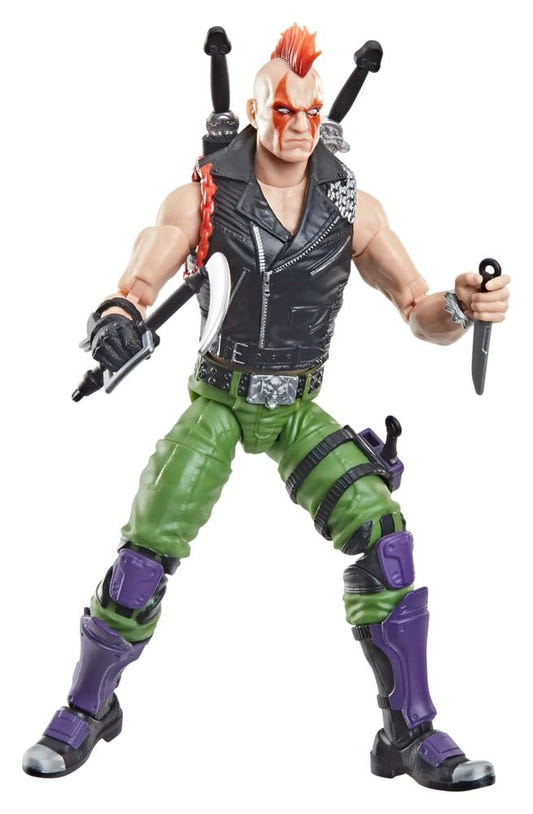 G.I. Joe Classified Series Ninja Force Zartan figure with red mohawk, holding a knife and kama