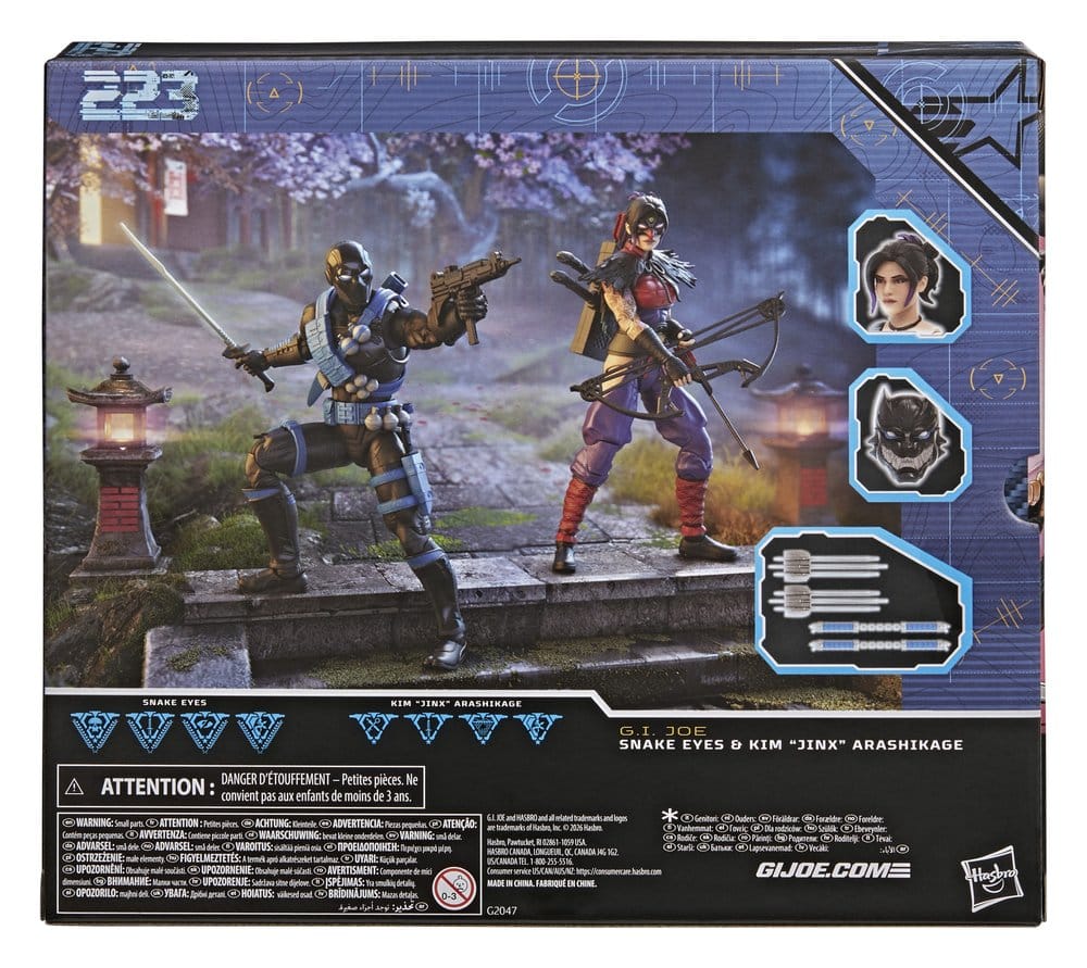 Back of the G.I. Joe Classified Ninja Force Snake Eyes and Jinx 2-pack box