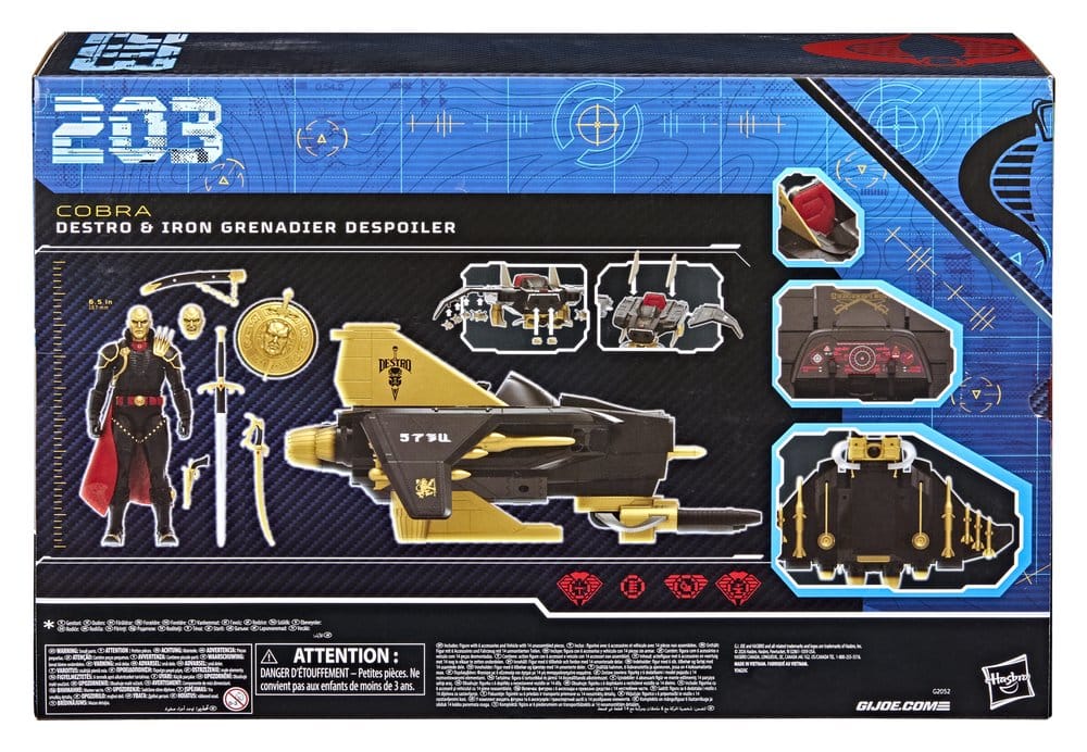 Back of the G.I. Joe Classified #203 Destro and Iron Grenadier Despoiler box
