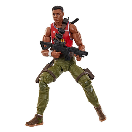 G.I. Joe Classified Series Bradley "Big Lob" Sanders figure in red vest holding a rifle