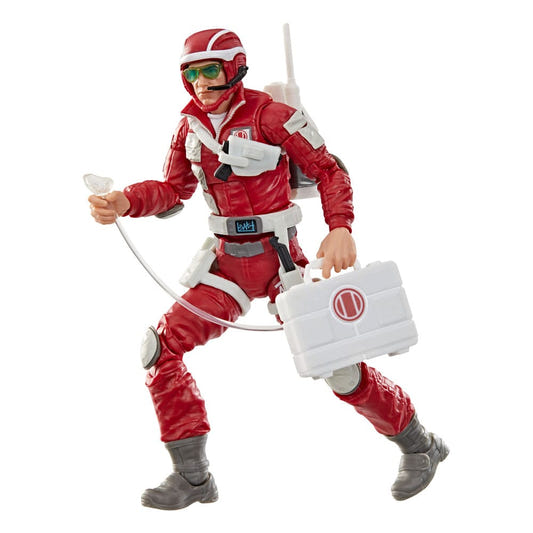 G.I. Joe Classified Series Lifeline figure in red medic uniform carrying a white medical case
