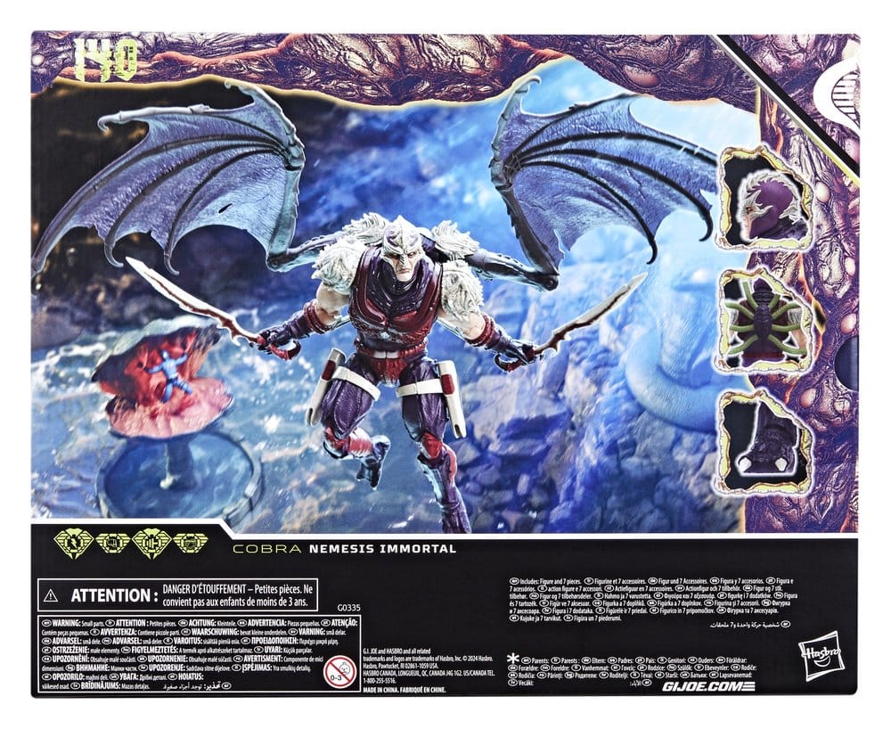 Back of the G.I. Joe Classified Cobra Nemesis Immortal box with cavern artwork