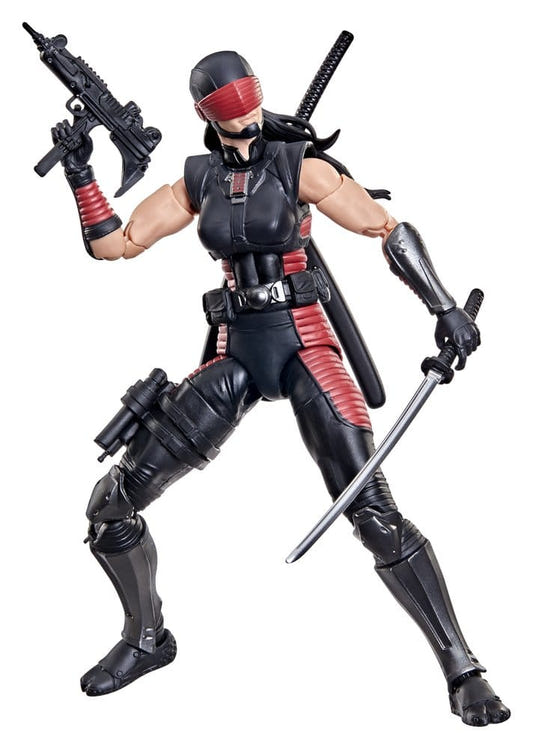 G.I. Joe Classified Snake Eyes (Dawn Moreno) masked ninja figure with katana and submachine gun