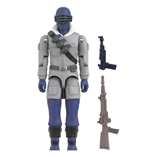 Super7 G.I. Joe Arctic Snake Eyes movie ReAction+ figure in grey parka with two guns