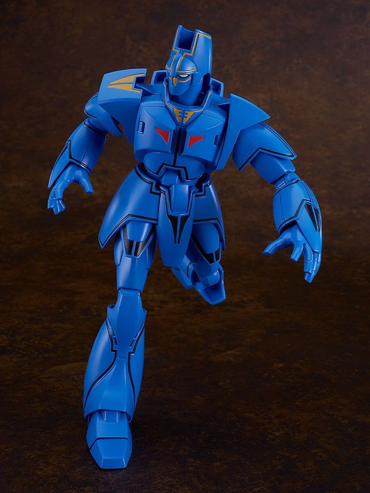 Moderoid Gorg 17 cm striding forward with arms out on a dark wooden backdrop
