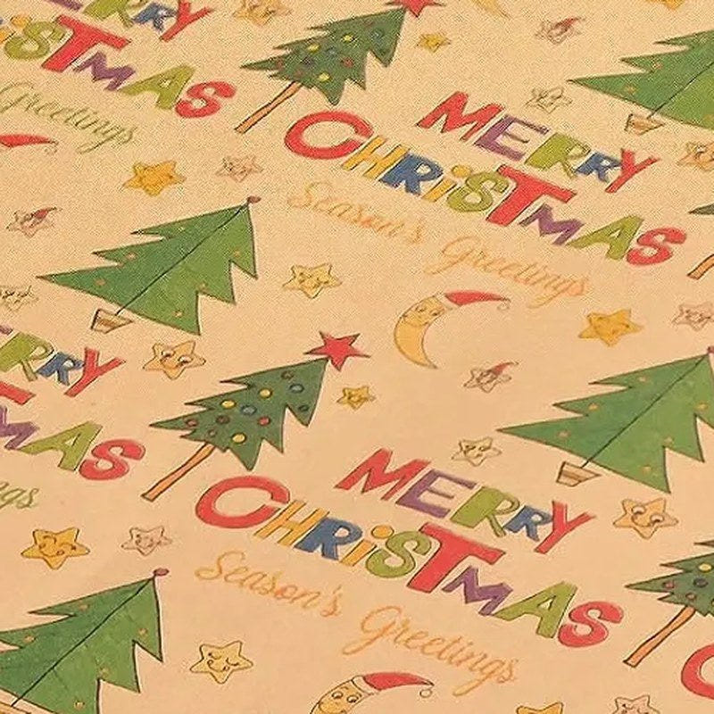 Merry Christmas with Trees gift wrap