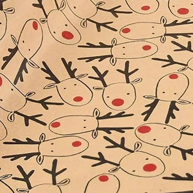 Rudolph Faces gift wrap