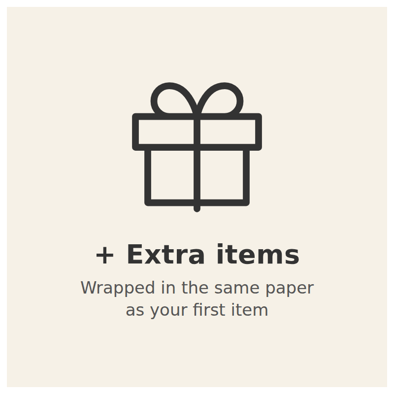 Extra items, wrapped in the same paper as your first item
