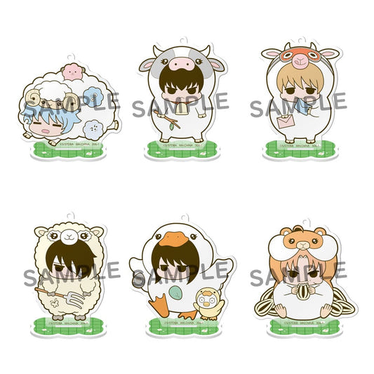 Gintama Prince Hata & Animal Paradise acrylic figure line-up: six chibi characters in animal costumes